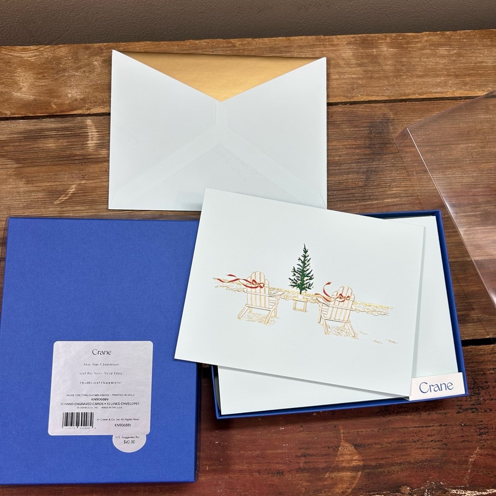 Crane Holiday Notecard Set. Two new boxes of hand engraved cards and envelopes. - Picture 3 of 6